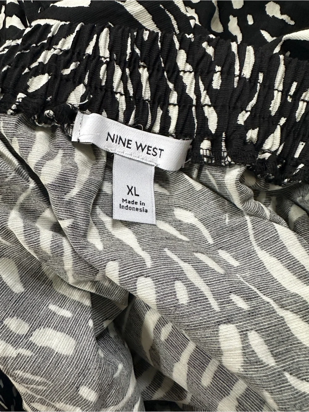 Nine West Black & White Printed Skirt
